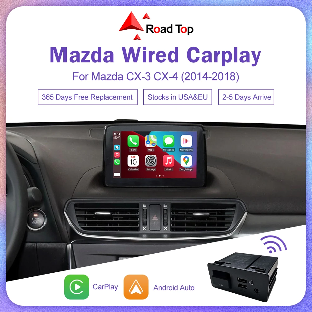 Adaptador USB Android Auto Apple CarPlay para Mazda 3 6 2 Mazda CX30 CX5 CX8 CX9 MX5 CX 30 CX-5 CX-9 MX-5 2014-2018 Imagem 0