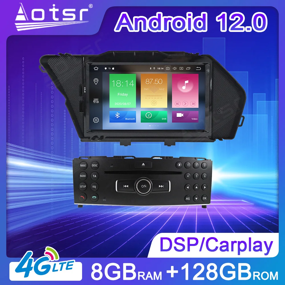 Android 12 Multimédia Player Estéreo Para a Mercedes Benz GLK X204 GLK300 GLK350 2008 2009 2010 2011 2012 GPS Navi Registro de Chefe de Unidade Imagem 0