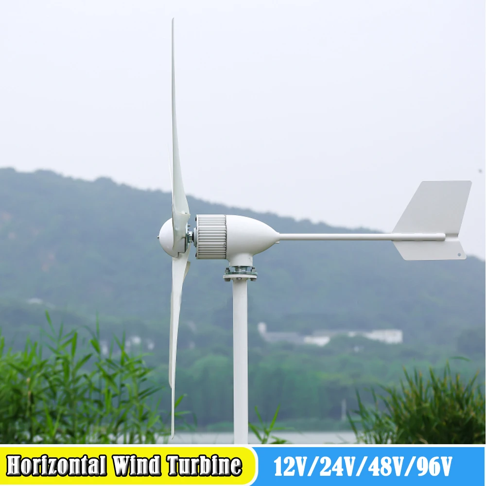 De Energia nova Horizontal do Vento Gerador de 2000W Turbina MPPT Controlador de 12v 24V 48V Baixo nível de Ruído Médio Moinho de vento Domésticos Pequenos Imagem 0