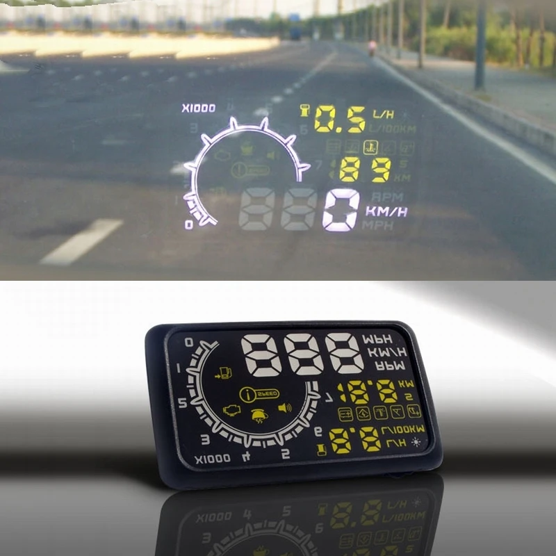 LEEPEE OBD2 II Interface de excesso de velocidade, Aviso de Carro hud head up display Carro Detector Digital de carro do velocímetro em seu GPS velocímetro W02 5.5