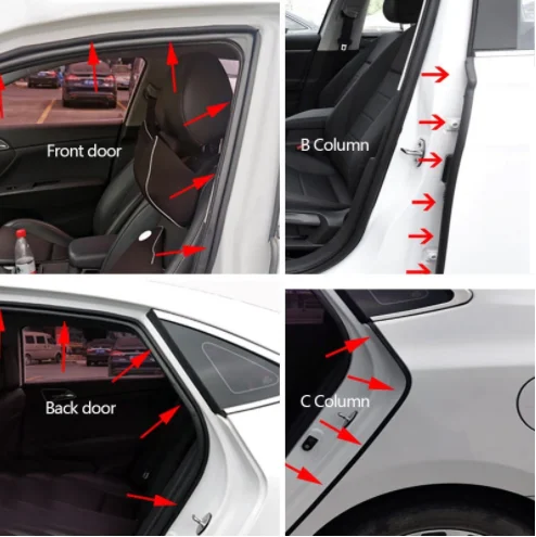5Meters Carro de Vedação da Porta de Tiras de Adesivo de B de Forma Dupla Camada de Vedação Adesivos de Isolamento de Som Automóveis, Acessórios de Interiores Imagem 1