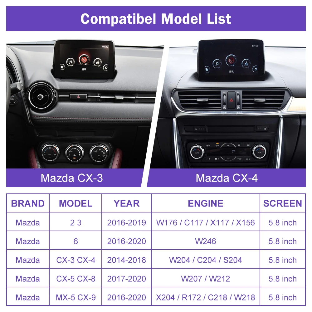 Adaptador USB Android Auto Apple CarPlay para Mazda 3 6 2 Mazda CX30 CX5 CX8 CX9 MX5 CX 30 CX-5 CX-9 MX-5 2014-2018 Imagem 1