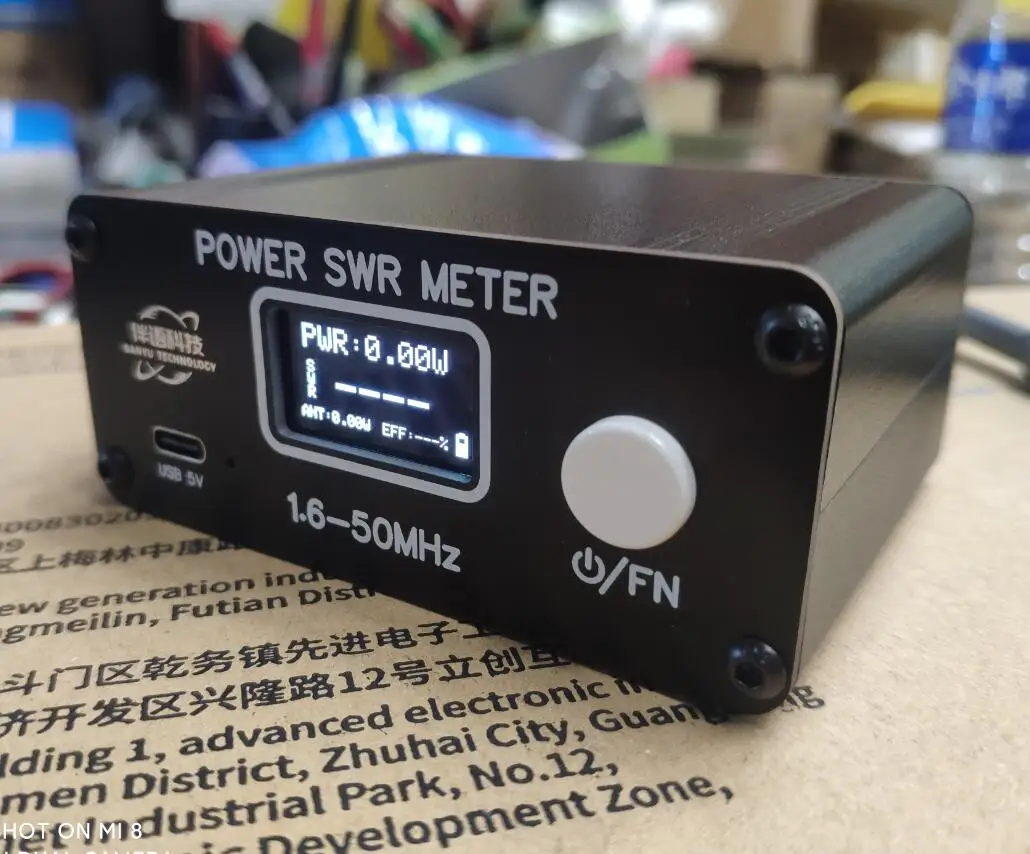 Mini QRP 150W 1.6-50MHz SWR HF Curto de Onda de Onda estacionária Medidor de SWR / Medidor de Potência AM/FM/CW/SSB + Bateria + OLED + Cabo USB Imagem 1