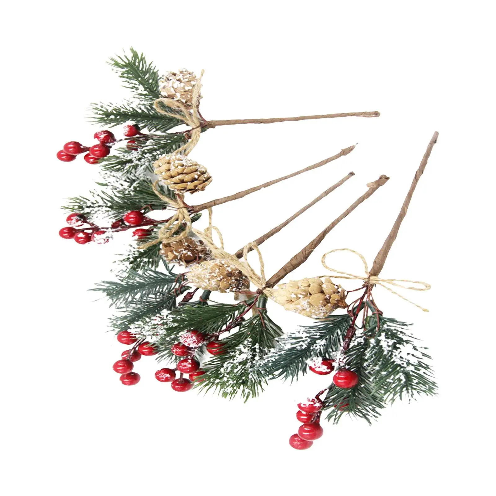 Natal com Flores Artificiais Bagas Ramos de Simulação Floral Picaretas para Presentes de Férias de Inverno Arranjo Floral Festival de Decoração Imagem 1