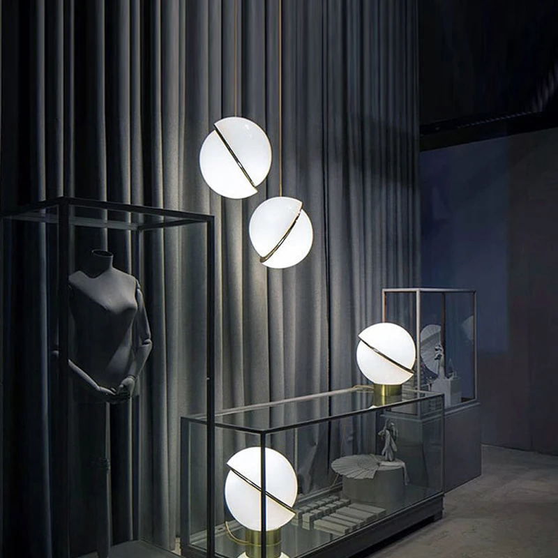 Nordic Moderna LED Luzes Pingente Mesa de Jantar de Decoração de Quarto Restaurante Lustre Luminárias de Ouro Hanging Lamp Bola Abajur Imagem 1