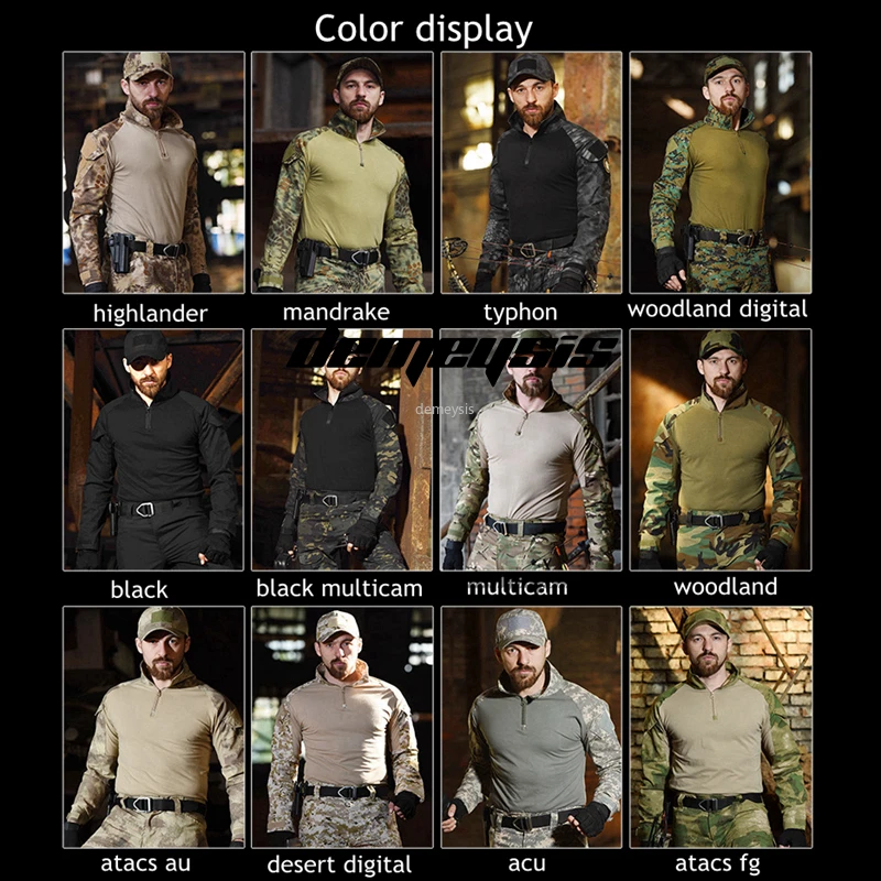 Táticas de Camuflagem Uniforme de Formação Ternos de Airsoft de Combate Shirt ou Calças de Caça a Roupa de Paintball Sniper Roupas Imagem 1