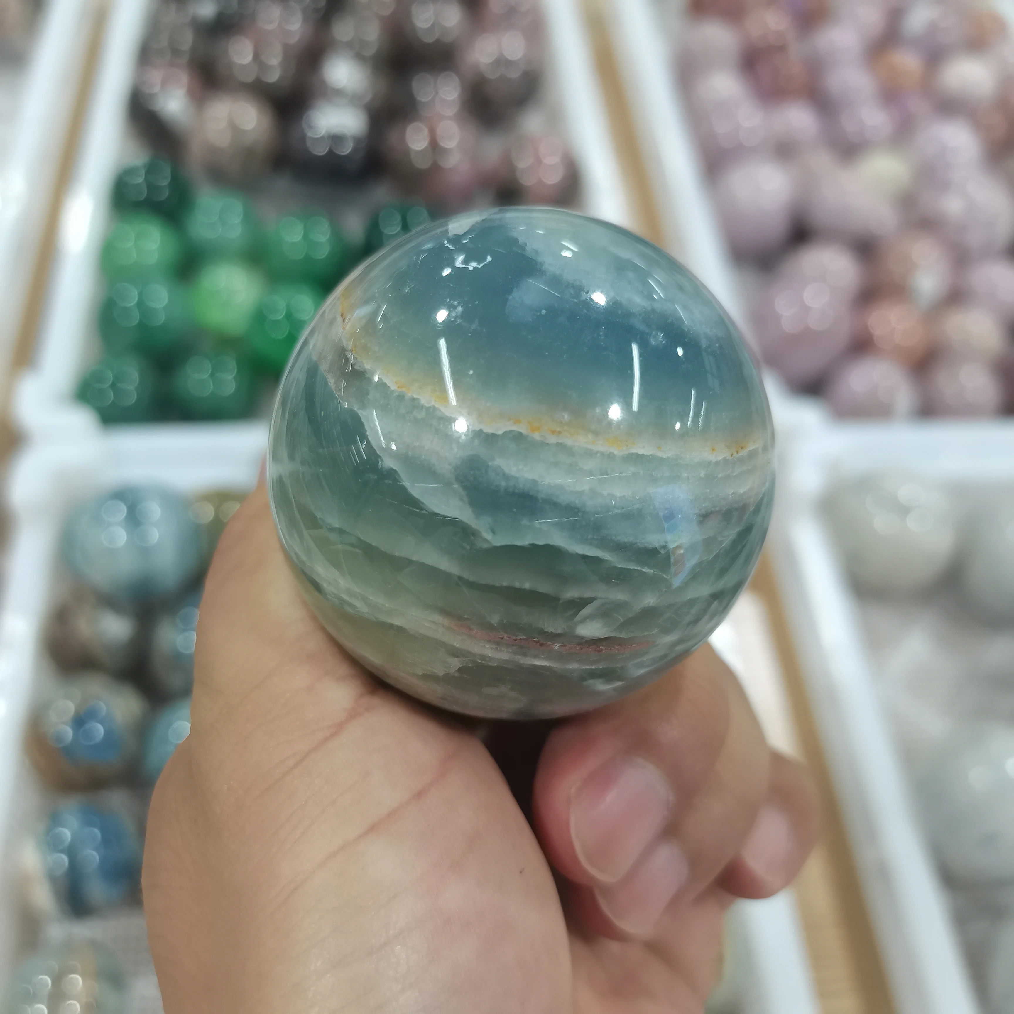 8cm 5A+ Pedra Natural LanLiShi Cristal Bola Esfera Poderosa de Energia, os Chakras Wicca Cristais e Pedras de Cura Espiritual Bruxaria Imagem 2