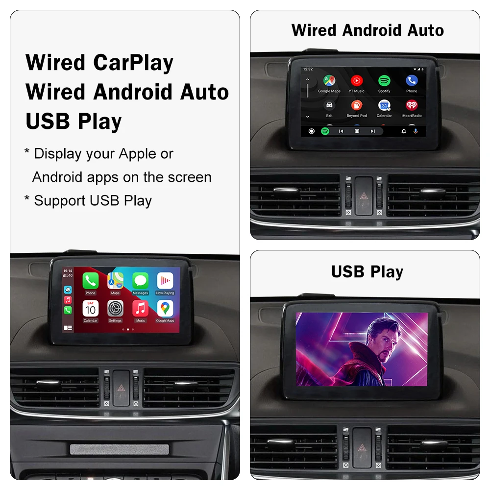 Adaptador USB Android Auto Apple CarPlay para Mazda 3 6 2 Mazda CX30 CX5 CX8 CX9 MX5 CX 30 CX-5 CX-9 MX-5 2014-2018 Imagem 2