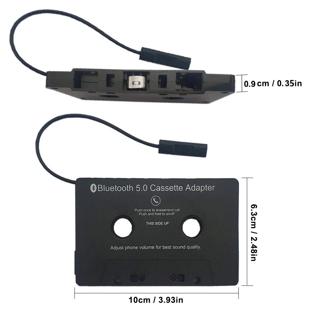 De Cassete Universal Bluetooth 5.0 Conversor Adaptador De Carro Fita Cassete De Áudio Para Aux De Música Estéreo Adaptador De Cassete Com Microfone Imagem 2
