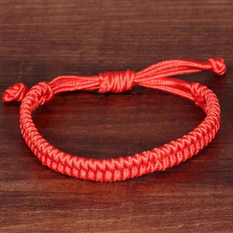 Encantos de Boa Sorte fio Vermelho do Destino Corda Pulseiras de Amizade Bracelete feito a mão da forma de Cabo de Sorte a Cabala Bracelete da Jóia de Presente Imagem 2