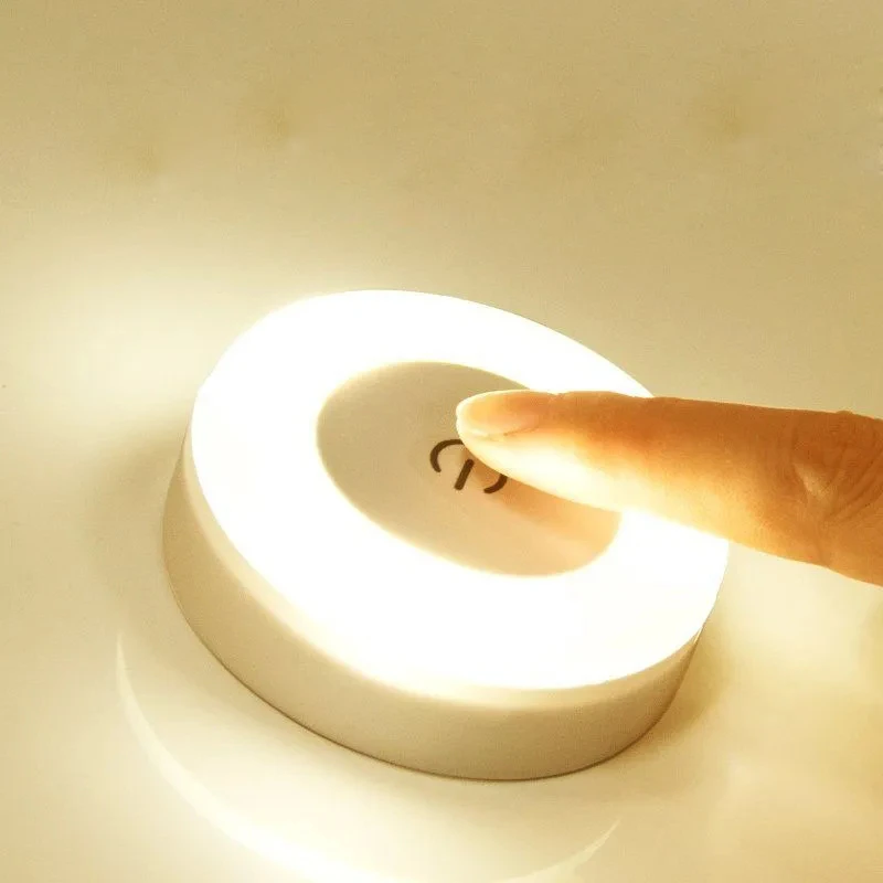 LED do Sensor de Toque Luzes da Noite 3 Modos de Base Magnética Parede de Luz Recarregável USB Rodada Portátil que Escurece a Luz Suave da Noite da Lâmpada Imagem 2