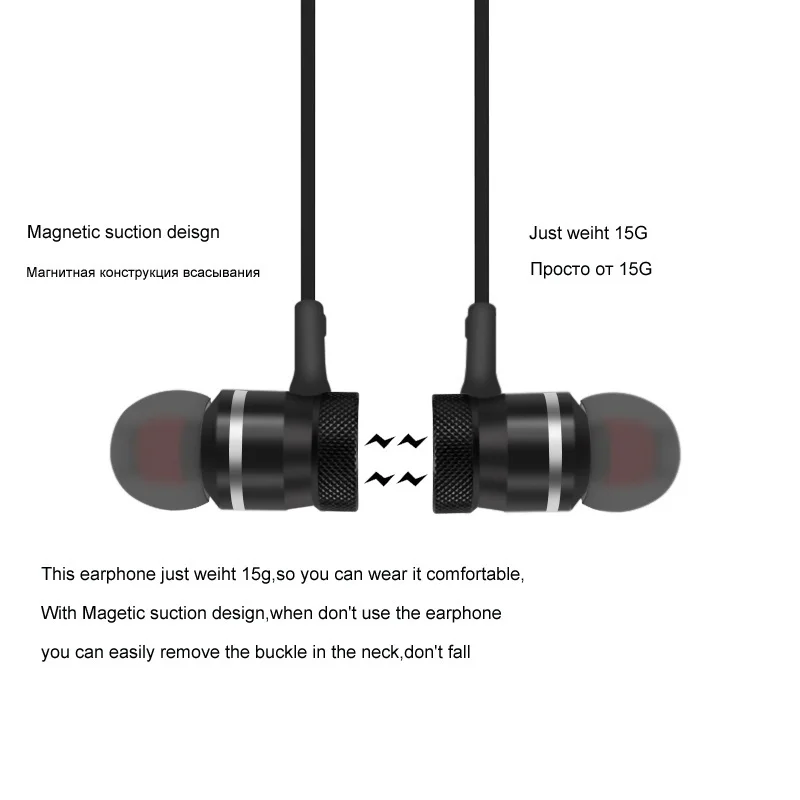 5.0 de esportes fone de ouvido Bluetooth, fone de ouvido sem fio com o pescoço, fone de ouvido estéreo, a música metal fone de ouvido com microfone ( todos do telefone móvel Imagem 3