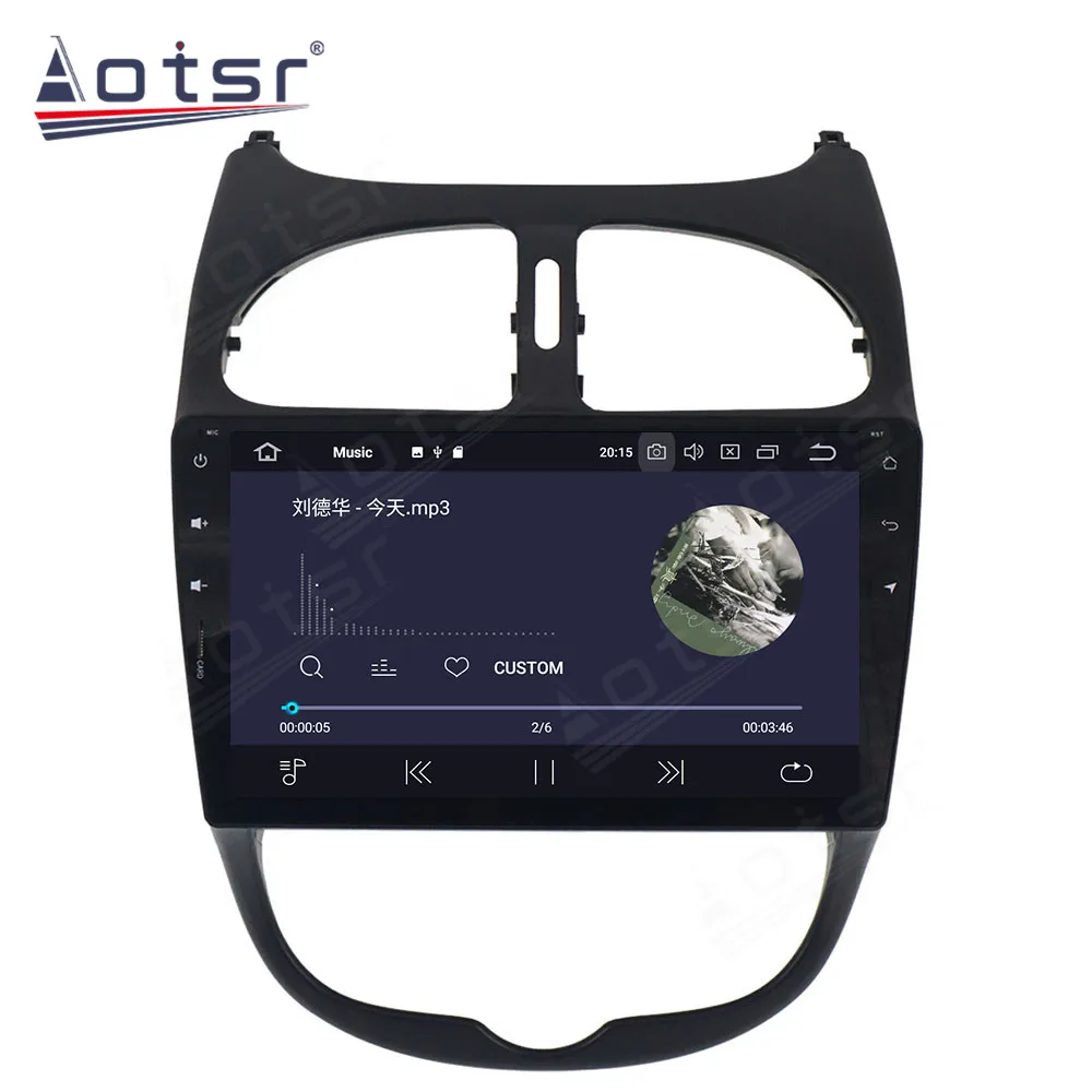 Android Para Peugeot 206 2000-2016 auto-Rádio 2Din Estéreo Autoradio de Navegação GPS Multimídia Vídeo Player Chefe da Unidade de Gravador de CD Imagem 3
