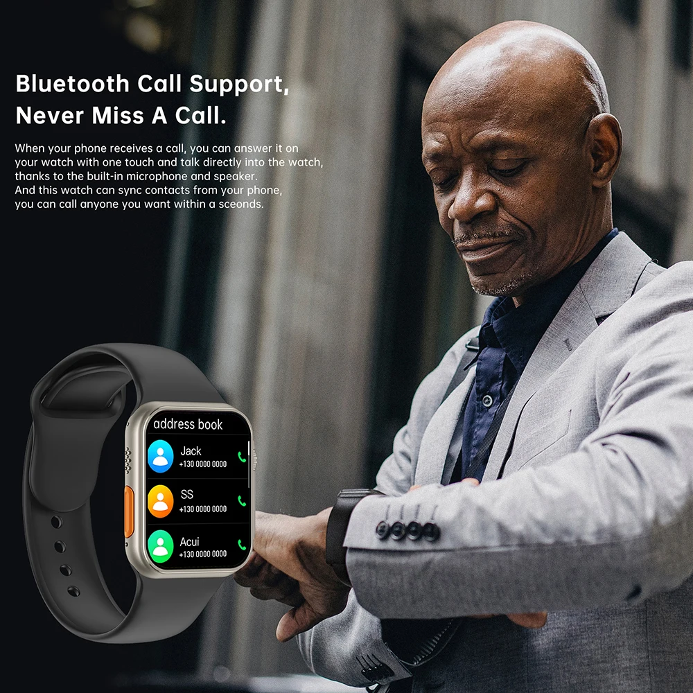 Smart Watch 8 Ultra Apple Relógio Ultra IWO Assistir Ultra NFC Smartwatch Série 8 de Chamada Bluetooth 2.08 Polegadas de Fitness sem Fio Assista Imagem 3