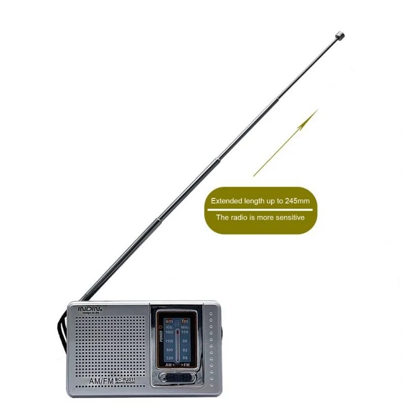 BC-R2011 portátil rádio,A antena telescópica recebe sinal forte,Dual-band AM/FM rádio para procurar mais estações Imagem 4