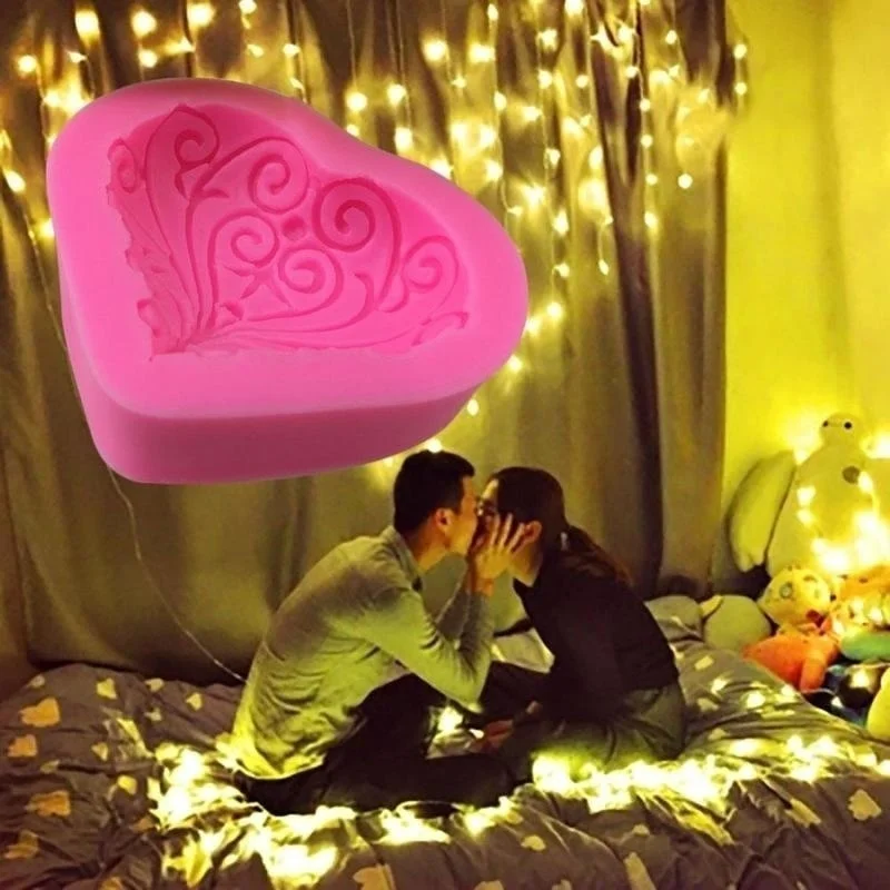 Cor-de-rosa 3D Amor Rosas em forma de Coração Molde de Silicone Fondant Molde do Bolo Assar Deserto de Decoração do Bolo Imagem 4