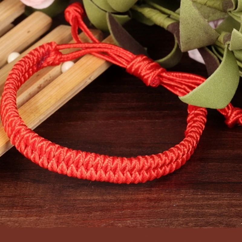 Encantos de Boa Sorte fio Vermelho do Destino Corda Pulseiras de Amizade Bracelete feito a mão da forma de Cabo de Sorte a Cabala Bracelete da Jóia de Presente Imagem 4