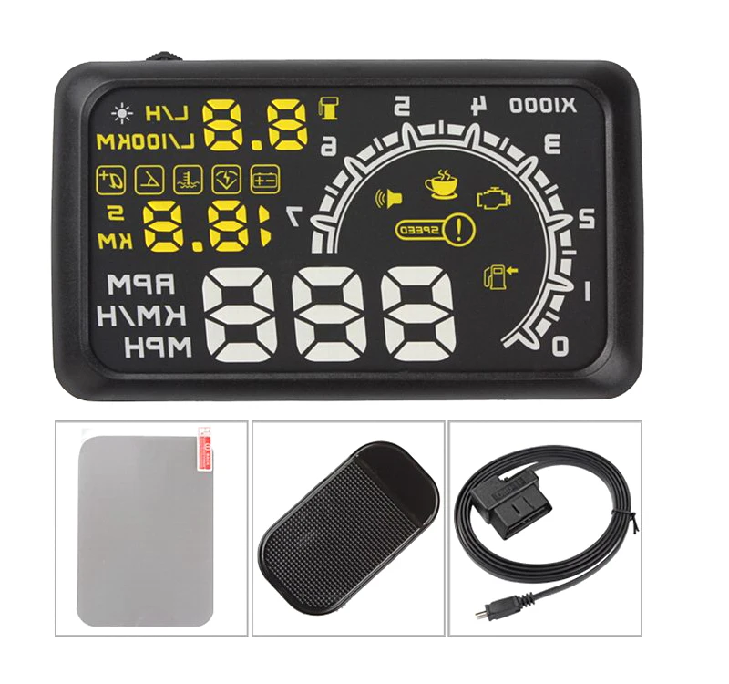 LEEPEE OBD2 II Interface de excesso de velocidade, Aviso de Carro hud head up display Carro Detector Digital de carro do velocímetro em seu GPS velocímetro W02 5.5