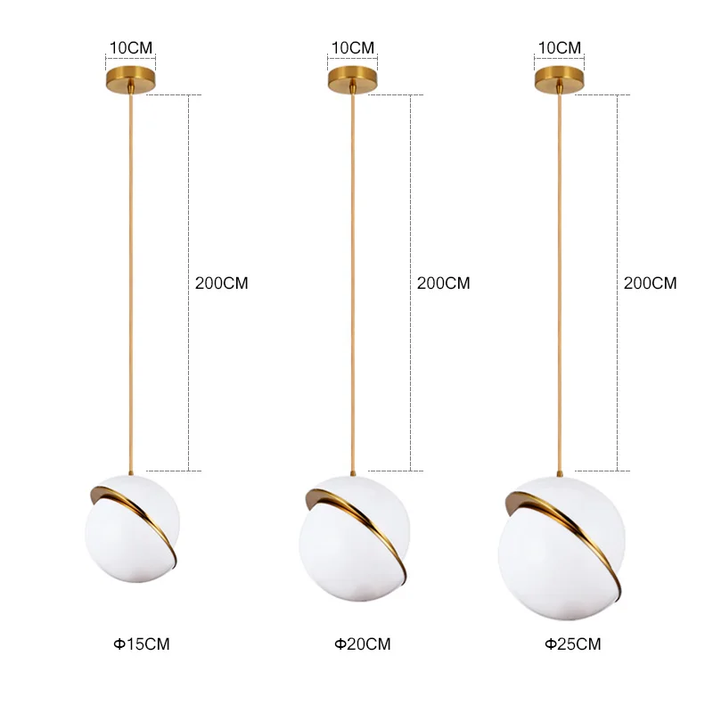 Nordic Moderna LED Luzes Pingente Mesa de Jantar de Decoração de Quarto Restaurante Lustre Luminárias de Ouro Hanging Lamp Bola Abajur Imagem 4