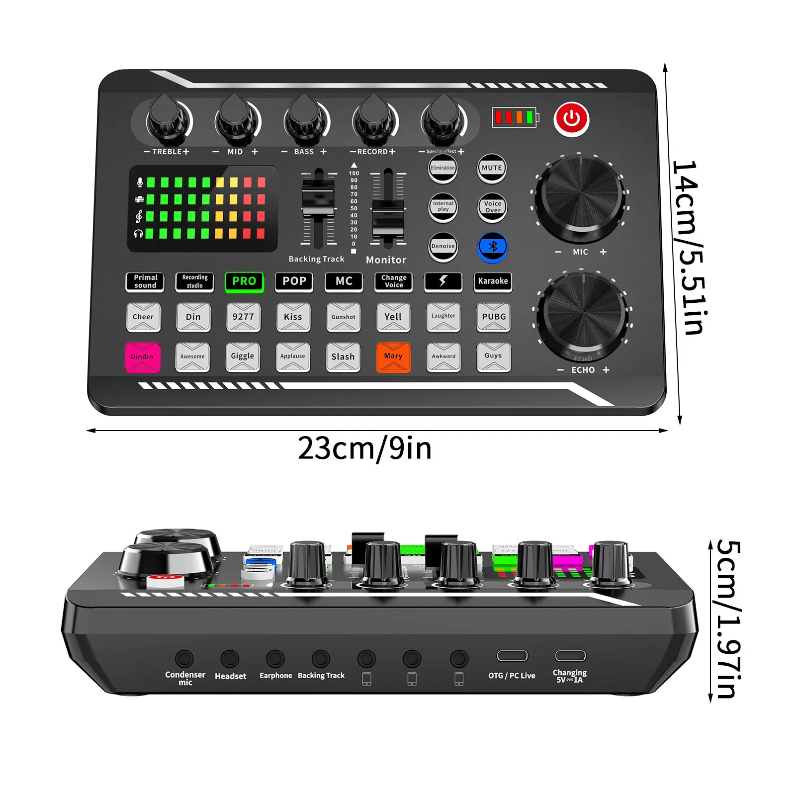 Placa de som Kit Para Streaming ao Vivo de Áudio Profissional Mixer Versão em inglês Para Transmissão/Jogos/Podcasting /Gravação/Cantar/PC Imagem 4