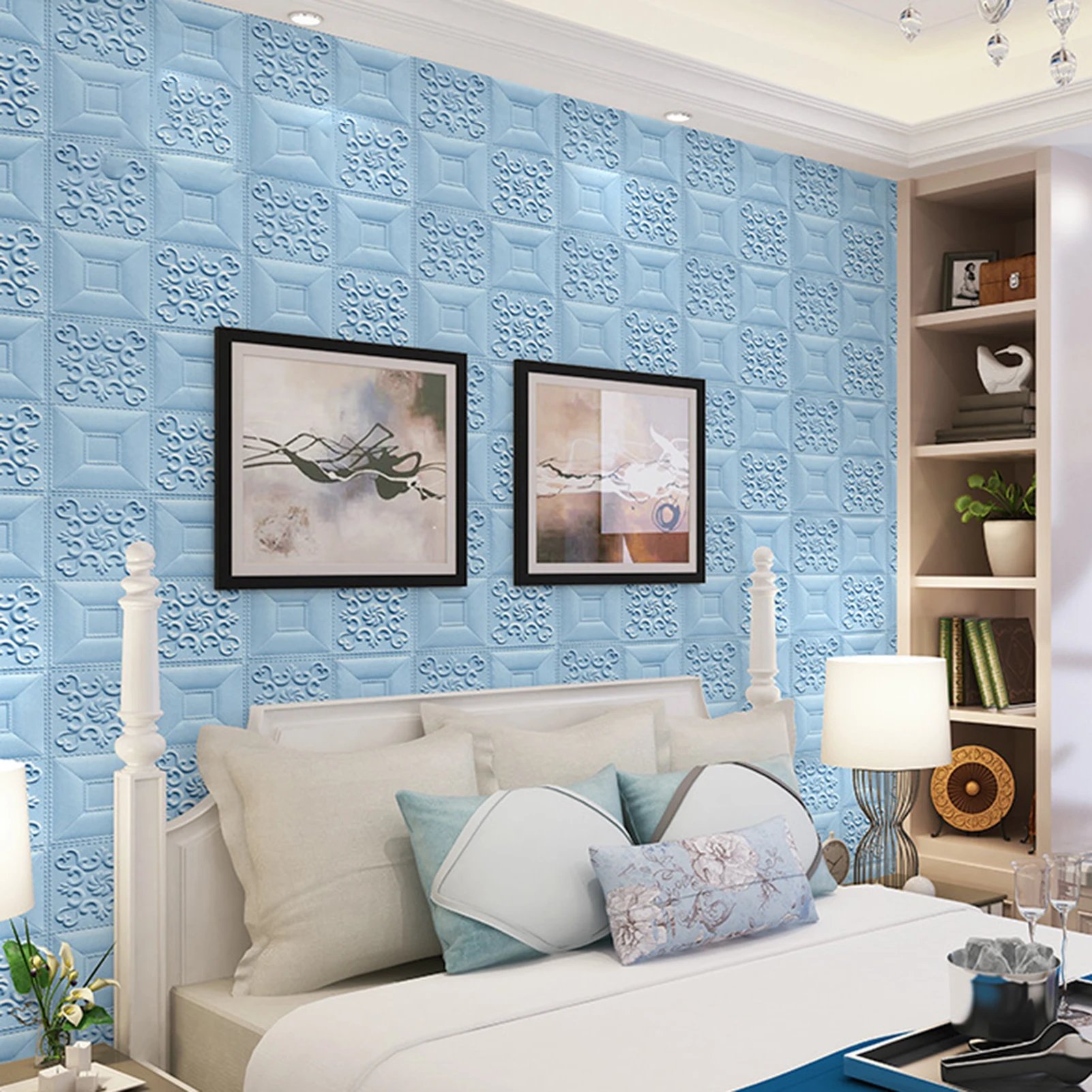 Telhado de decoração de papel de parede PLANO de fundo de parede 3d estéreo de parede adesivo de teto, sala de estar, quarto telhado papéis de parede auto-adesivo Imagem 4
