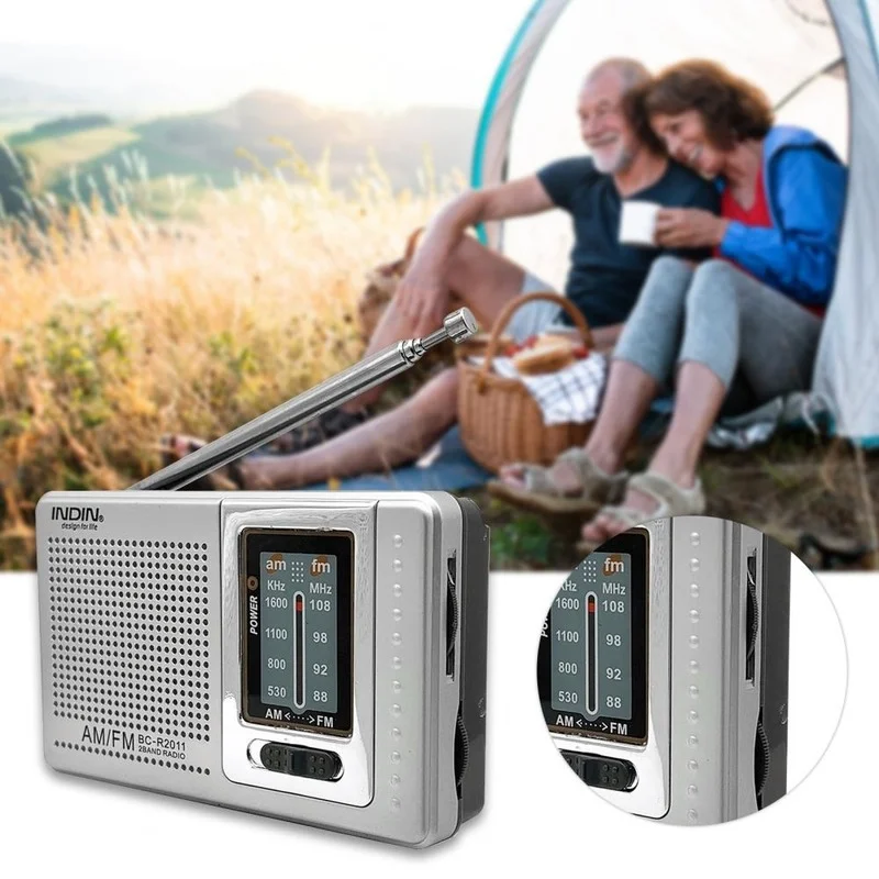 BC-R2011 portátil rádio,A antena telescópica recebe sinal forte,Dual-band AM/FM rádio para procurar mais estações Imagem 5
